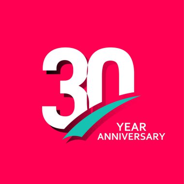 30 Yıl Yıldönümü Vektör Şablon Tasarımı Çizimi