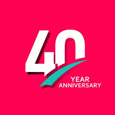 40 Yıl Yıldönümü Vektör Şablon Tasarımı Çizimi