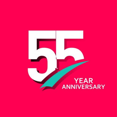 55 Yıl Yıldönümü Vektör Şablon Tasarımı Çizimi