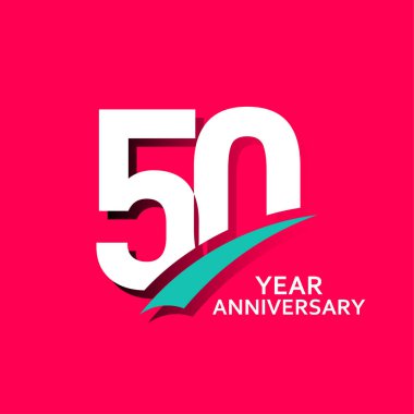 50 Yıl Yıldönümü Vektör Şablonu Tasarım İllüstrasyonu