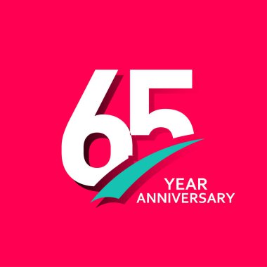 65 Yıl Yıldönümü Vektör Şablonu Tasarım İllüstrasyonu