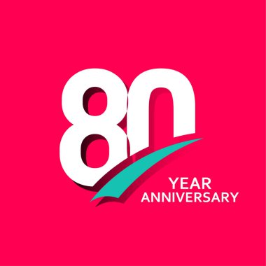 Seksen Yıl Yıldönümü Vektör Şablonu Tasarım Çizimi