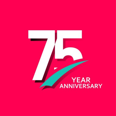75 Yıl Yıldönümü Vektör Şablonu Çizimi