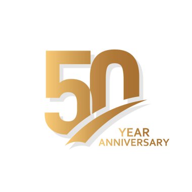 50 Yıl Yıldönümü Vektör Şablonu Tasarım İllüstrasyonu