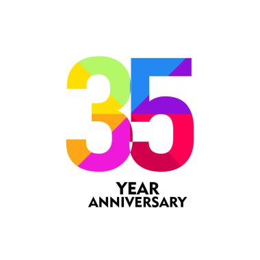 35 Yıl Yıldönümü Vektör Şablonu Tasarım İllüstrasyonu