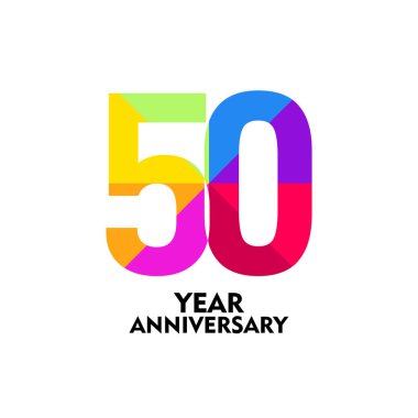 50 Yıl Yıldönümü Vektör Şablonu Tasarım İllüstrasyonu
