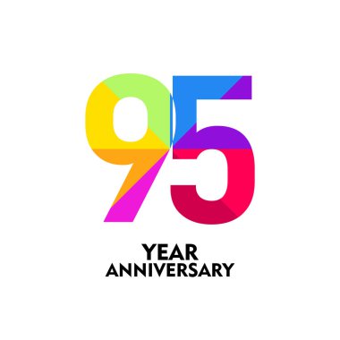95 Yıl Yıldönümü Vektör Şablonu Çizimi