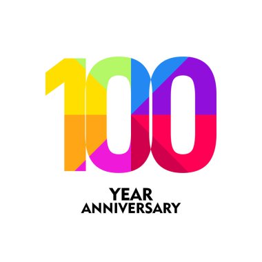100 Yıl Yıldönümü Vektör Şablonu Tasarımı Çizimi