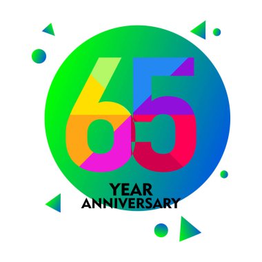 65 Yıl Yıldönümü Vektör Şablonu Tasarım İllüstrasyonu