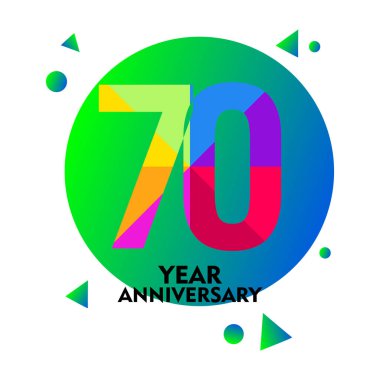 70 Yıl Yıldönümü Vektör Şablonu Tasarım Çizimi