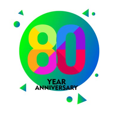 Seksen Yıl Yıldönümü Vektör Şablonu Tasarım Çizimi
