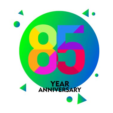 85 Yıl Yıldönümü Vektör Şablonu Çizimi