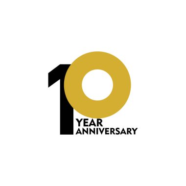 10. Yıldönümü Vektör Şablonu Tasarım Çizimi