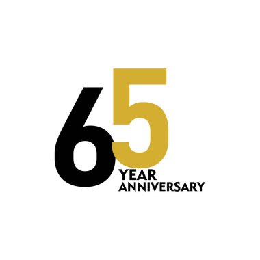 65 Yıl Yıldönümü Vektör Şablonu Tasarım İllüstrasyonu