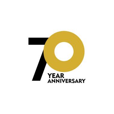 70 Yıl Yıldönümü Vektör Şablonu Tasarım Çizimi