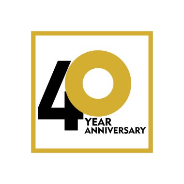 40 Yıl Yıldönümü Vektör Şablon Tasarımı Çizimi