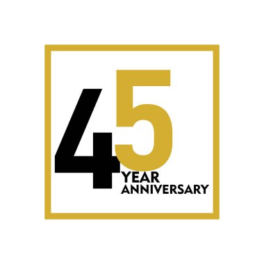 45 Yıl Yıldönümü Vektör Şablon Tasarımı Çizimi