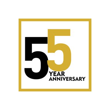 55 Yıl Yıldönümü Vektör Şablon Tasarımı Çizimi