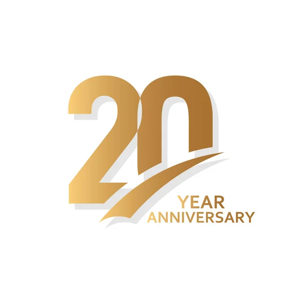 20 Aniversario Vector Plantilla Diseño Ilustración — Vector de stock