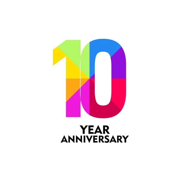 10 Anos Anniversary Vector Template Design Ilustração — Vetor de Stock