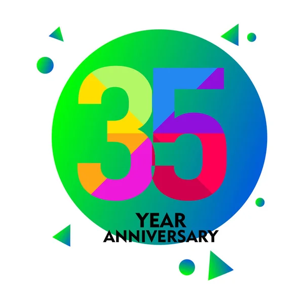 35 Aniversario Plantilla Vector Diseño Ilustración — Vector de stock