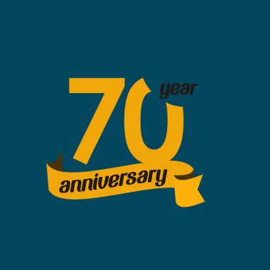 70 Yıl Yıldönümü Vektör Şablonu Tasarım Çizimi