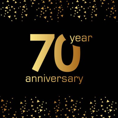 70 Yıl Yıldönümü Vektör Şablonu Tasarım Çizimi