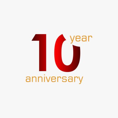 10. Yıldönümü Vektör Şablonu Tasarım Çizimi