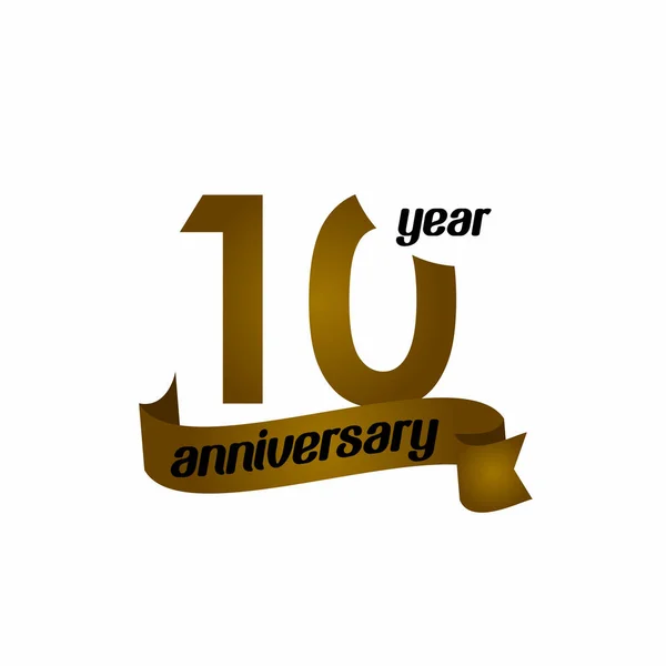 10 Year Anniversary Vector Template Design Illustration — Stock Vector