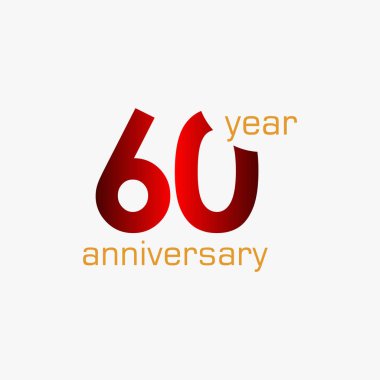 60 Yıl Yıldönümü Vektör Şablonu Tasarım İllüstrasyonu