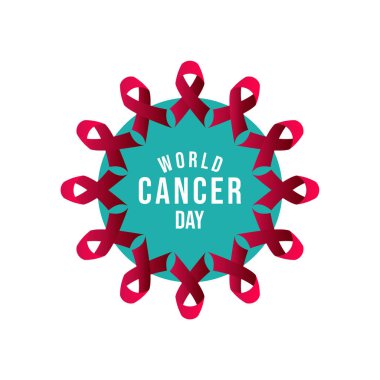 Dünya Kanser Günü Vektör Şablonu Çizimi