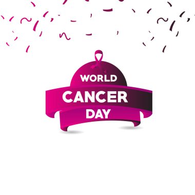 Dünya Kanser Günü Vektör Şablonu Çizimi