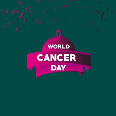 Dünya Kanser Günü Vektör Şablonu Çizimi