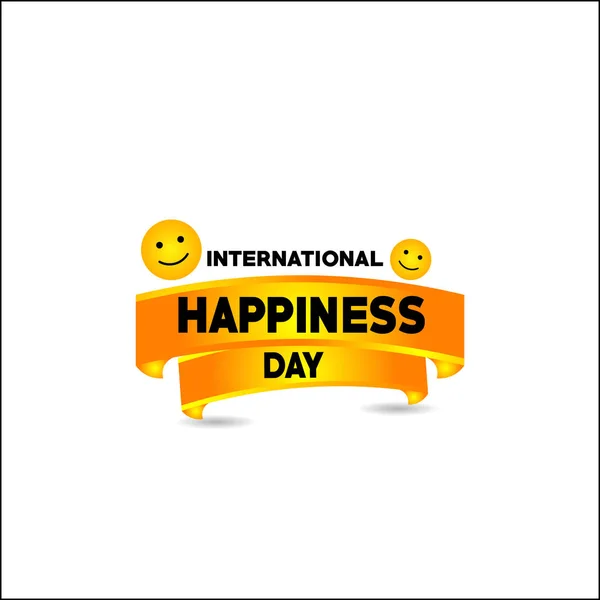 Día Internacional de la Felicidad Vector Template Design Illustration — Vector de stock