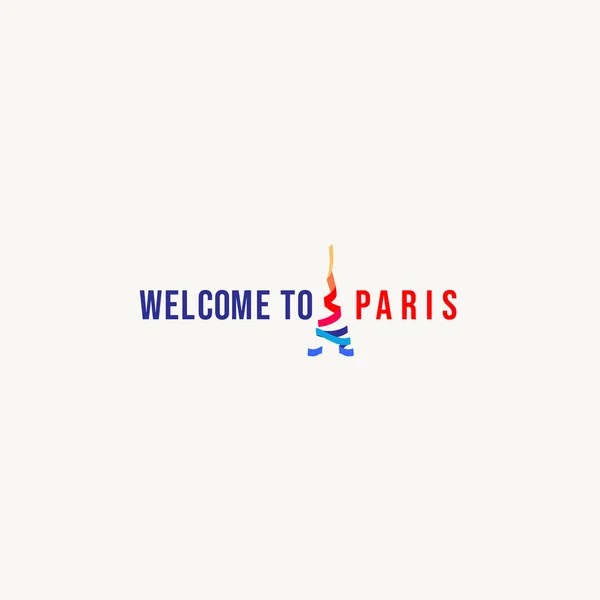 Willkommen bei Paris Logo Vektor Vorlage Design Illustration — Stockvektor