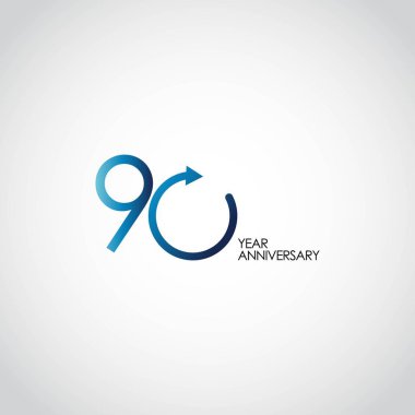 90 Yıl Yıldönümü Vektör Şablonu Çizimi