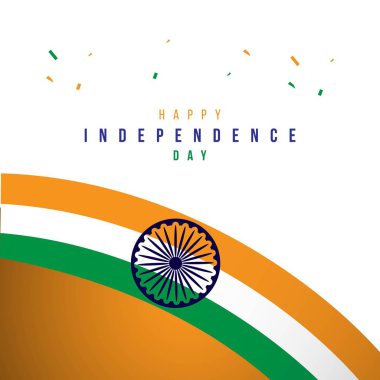 Mutlu Hindistan Bağımsızlık Günü Vektör Şablontasarım İllüstrasyon