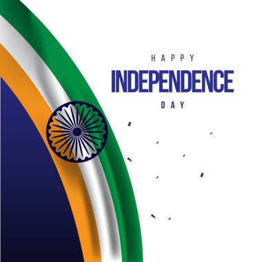 Mutlu Hindistan Bağımsızlık Günü Vektör Şablontasarım İllüstrasyon
