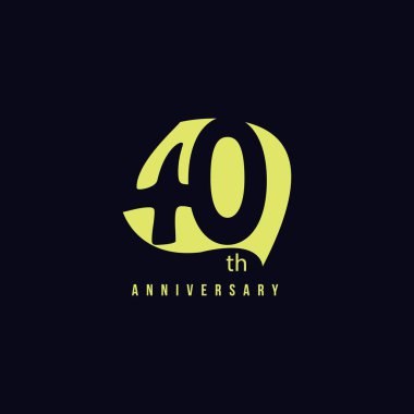 40 Yıl Yıldönümü Vektör Şablon Tasarımı Çizimi