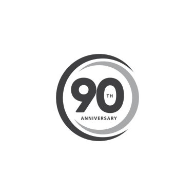 90 Yıl Yıldönümü Vektör Şablonu Çizimi