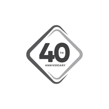 40 Yıl Yıldönümü Vektör Şablon Tasarımı Çizimi