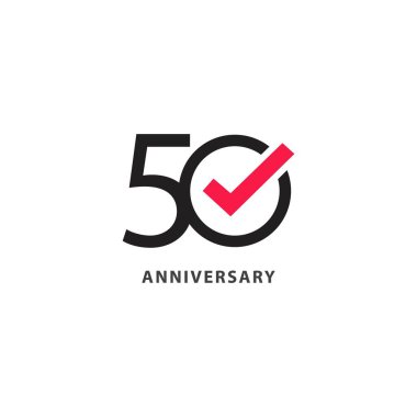 50 Yıl Yıldönümü Vektör Şablonu Tasarım İllüstrasyonu