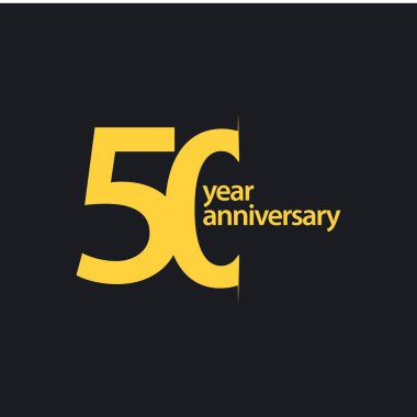 50 Yıl Yıldönümü Vektör Şablonu Tasarım İllüstrasyonu