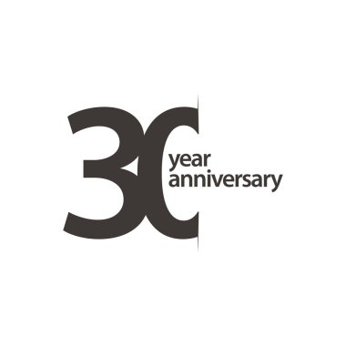 30 Yıl Yıldönümü Vektör Şablon Tasarımı Çizimi