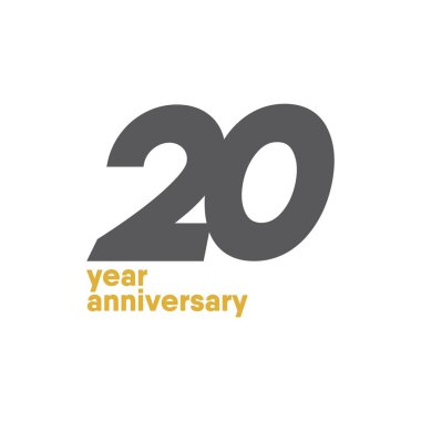 20 Yıl Yıldönümü Vektör Şablon Tasarımı İllüstrasyonu