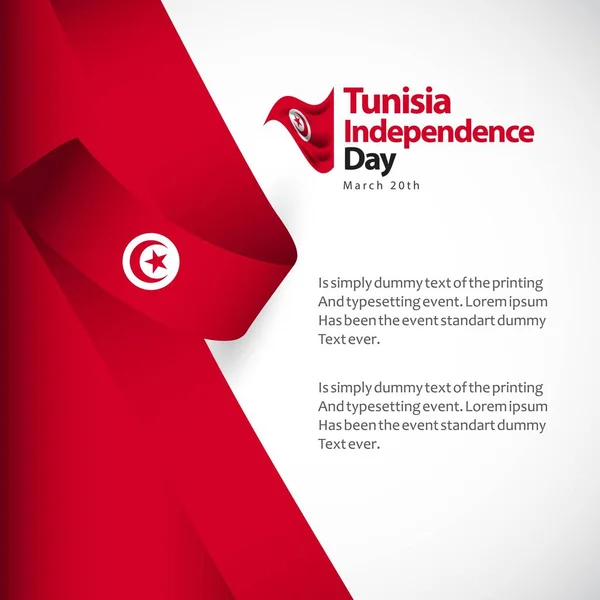 Tunezja Dzień Niepodległości wektor szablon projekt ilustracja — Wektor stockowy