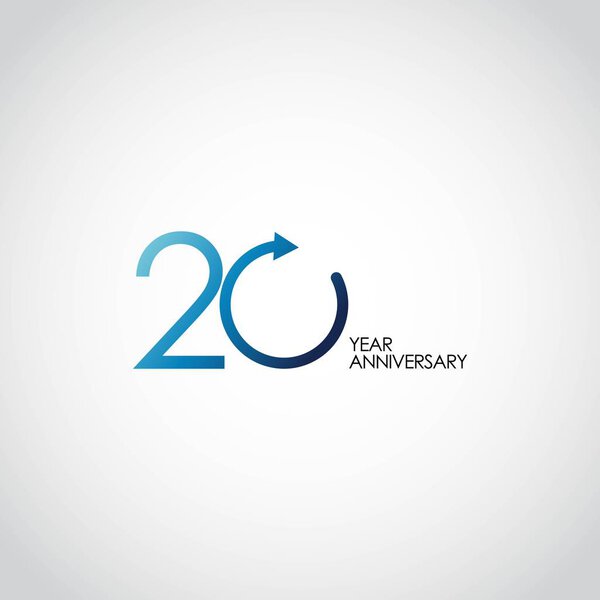 20 Year Anniversary Vector Template Design Illustration