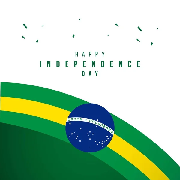 Feliz Día de la Independencia de Brasil Vector Plantilla Diseño Ilustración — Vector de stock