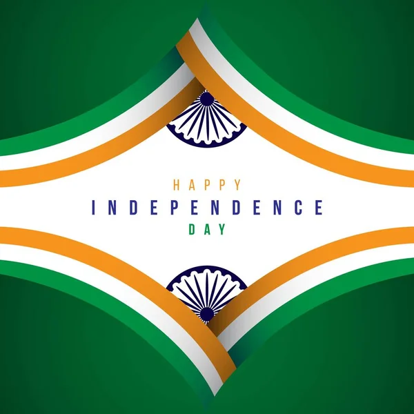 Feliz Día de la Independencia de la India Vector Template Design Illustration — Archivo Imágenes Vectoriales