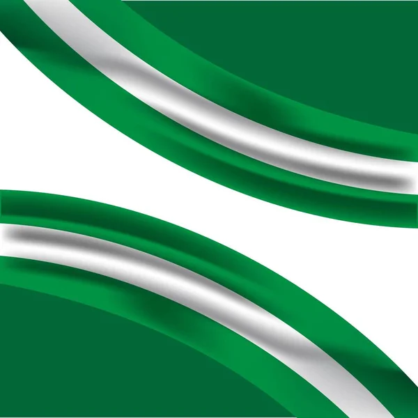 Ilustrasi Desain Vektor Bendera Nigeria - Stok Vektor